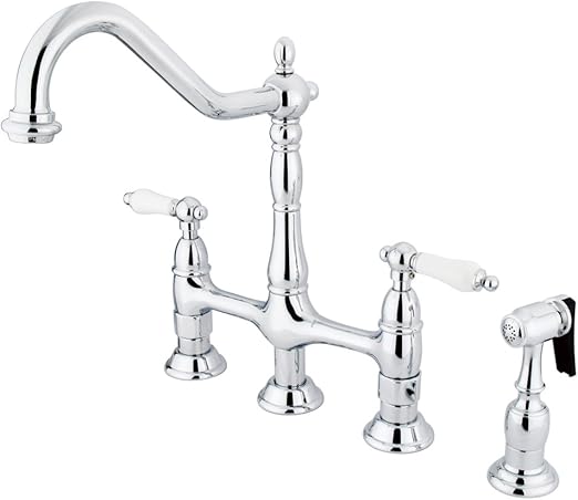 Kingston Brass Ks1271plbs Heritage Kitchen Faucet With Brass