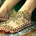COKOHAPPY 4 Sheets Foot Indian Painting Tattoo Stencil Self-Adhesive Body Art Designs for Foots - Temporary Indian Arabian Tattoo Reusable Stickers