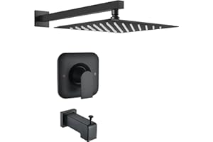 Replacement for Moen Shower Faucet Trim Kit, 12" Rainfall Showerhead, Shower Handle& Tub Spout, (Valve& Catridge Not Inclued)