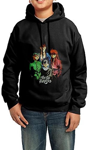 Yu Yu Hakusho Youth Cotton Pullover Long Sleeve Black Hooded Sweatshirt