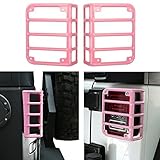 Hooke Road Jeep Wrangler Tail Light Guards Rear Lamp Covers for 2011-2018 Jeep Wrangler JK & Unlimited - Pink