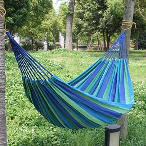 MHBY Hängematte, 280 * 80mm 2 Personen gestreifte Hängematte Outdoor-Freizeitbett Dicke Leinwand Hängematte… – Bild 8