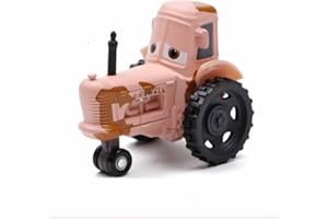 WLTK Movie Cars 2 3 Basic Characters Assortment McQueen Mater Chick Hicks Doc Hudson The King Cuz Sheriff Toy Car 1：55 Loose Diecast Vehicles Toys Set Children Car Toy (Cow Tractor -A)
