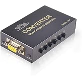 eKL VGA to AV Adapter Converter Box VGA Input Composite RCA S-Video VGA Output Computer PC Laptop to TV Display Projector Con