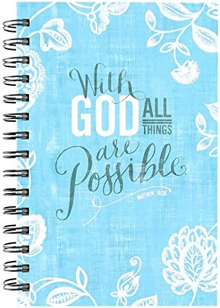 SoulScripts with God All Things are Possible, Spiral-Bound Hardcover, Light Blue, 5 1/4 x 8 inches, 180 Pages