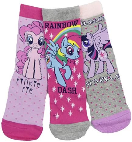 Girls My Little Pony Three Pack Socks 3-5.5 6-8.5 9-12 and 12.5-3.5