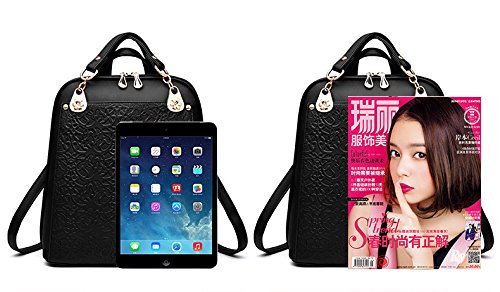 Three-Way Convertible Satchel PU Waterproof Messenger Bag Tote For Weekender Wine