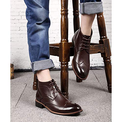MHB Men's Suede Leather Plain Chukka Boots Ankle Desert Boots Oxfords Shoes 9.5in Dark Brown - Thumbnail 6