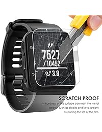 AFUNTA Screen Protector Compatible Garmin Forerunner 35, 3 Pack Tempered Glass Film Anti-Scratch High Definition Full Coverage Cover for Smartwatch