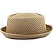 The Hat Depot Light Weight Classic Soft Cool Mesh Porkpie hat (L/XL, Khaki)