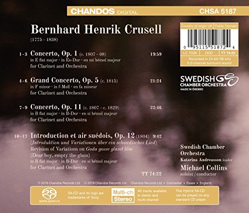 Crusell: The Three Clarinet Concertos; Introduction et air suedois