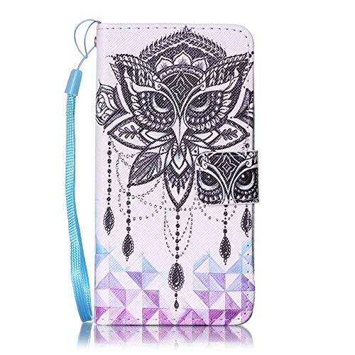 1 piece Fashion Flower Tree Owl Pattern PU Leather Wallet Flip Case For Huawei Y3 II Y5 II Y6 II P9 lite Back Cover Fundas B21