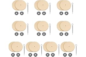 xorea 10 Sets 30mm Doll Joint Connector Kits with Cotter Pins and Wooden Disks for Customizable Dolls