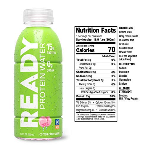 Ready Nutrition Protein Infused Water, 15g Whey Protein Isolate, 0 Sugar, NO Artificial Ingredients, - //coolthings.us