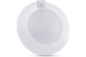 CLOUDY BAY Motion Sensor Ceiling Light Indoor,120V CRI90 10W 5000K Bright Day Light,6.5 inch LED Flush Mount Ceiling Lighting Fixture for Garage,Walk-in Closet,Attic,Pantry Wet Location White Finish