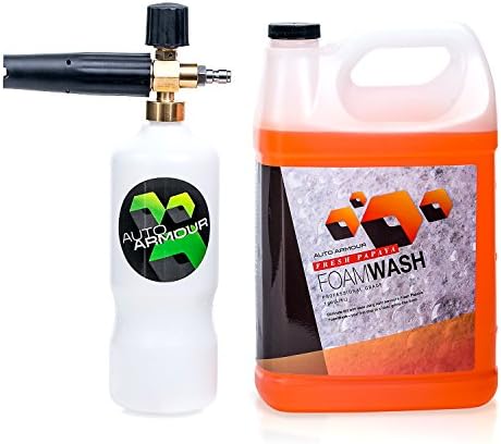 Armour Car Care TRGR Pro Foam Sprayer Bundle, Foam Cannon with 1 Gallon Foam Wash and Wax, Easy Lemon OR Fresh Papaya Variant