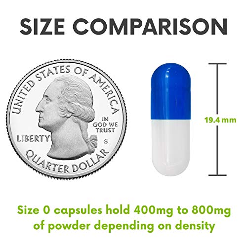 Capsules Express Size 0 Blue and White Empty Gelatin Capsules 100