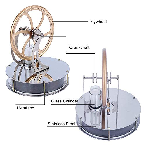 Yosoo Niedriger Temperatur Stirling Motor Stirlingmotor Sterling Engine Perpetuum Mobile Beta Stirling Engine Handwärme Stirling pädagogisches Physik Spielzeug Kit Großes Geschenk – Bild 5