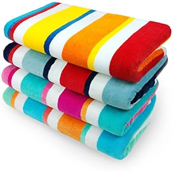 Kaufman - Multicolor Joey Cabana Stripe 4-Pack 32in x 62in