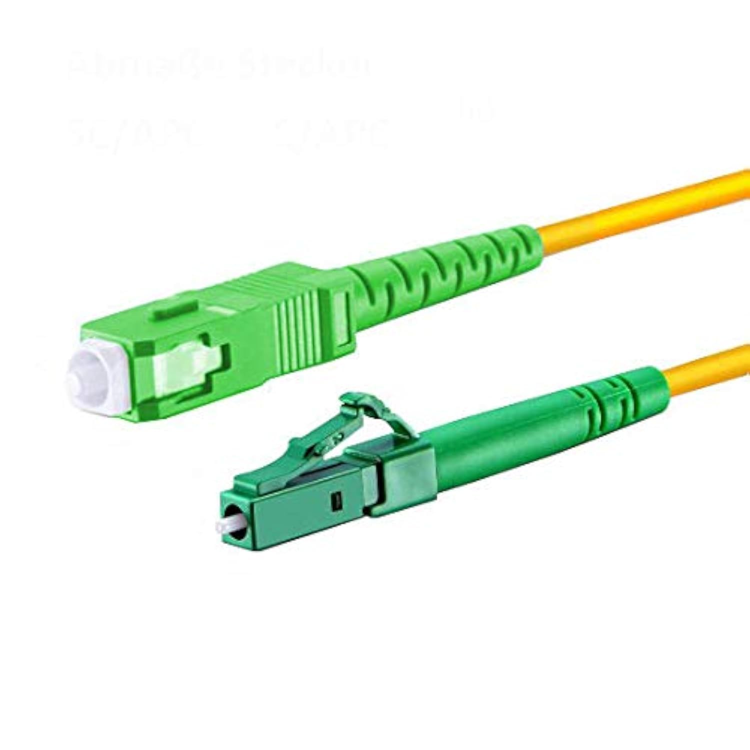 CONBIC Fibre Optic Cable - 7 m OS2 Yellow, LC/APC to SC/APC Male, Simplex 9/125 Patch Cable - Fibre Optic Cable 7 Metres G.657.A2