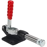Utoolmart Adjustable Toggle Clamp, Push Pull Action, 851 Lbs Capacity, High Carbon Steel, Red