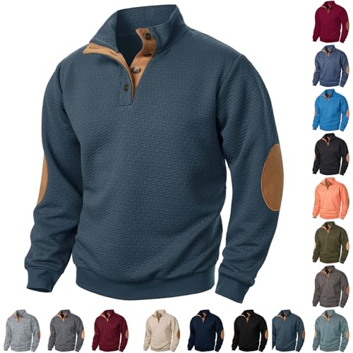 Mens Gym Hoodie Sweatshirt for Men UK, Winter Warm Fleece Lined Hoody with Adjustable Button and Pockets, Soft Warm for Streetwear, Outdoor Grey Hoodie Mens