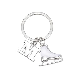 LIKGREAT Initial Letter Figure Skating Key Chain
