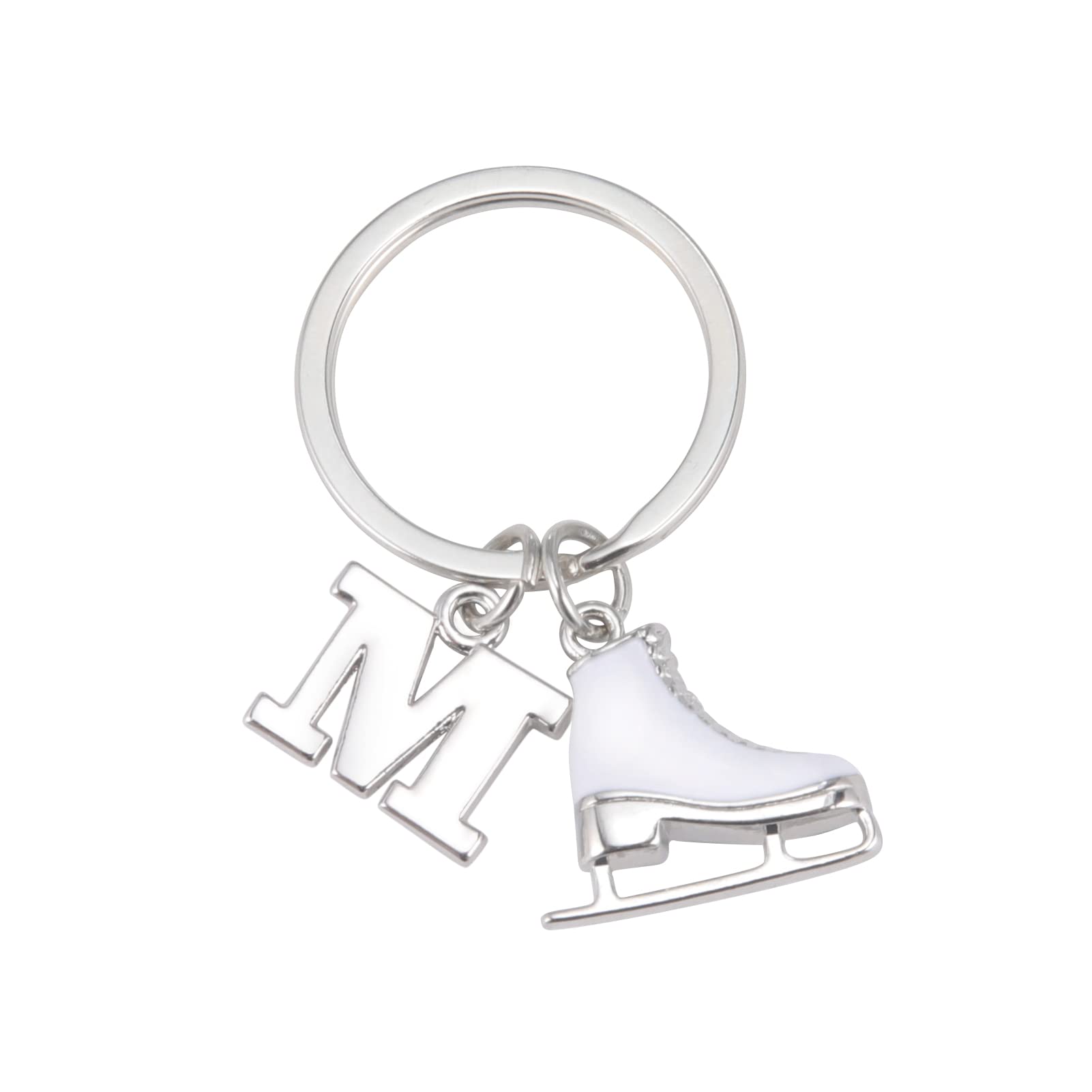 LIKGREAT Initial Letter Figure Skating Key Chain