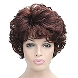 Lydell Women's Short Curly Wavy Wig Synthetic Hair Full Wig 6 inches