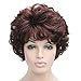 Lydell Women's Short Curly Wavy Wig Synthetic Hair Full Wig 6 inches