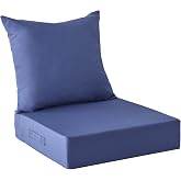 IPYNBAP Outdoor Cushions for Patio Furniture,Outdoor Seat Cushion Set 24 x 24 x 5.75 Inch,Waterproof &amp; Fade Resistant Outdoor Chair Cushions,Deep Patio Chair Cushion with Removable Cover,Navy Blue