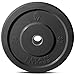 Titan Fitness Single 45 LB Black Economy Olympic Bumper Plate, Rubber with Steel Insert