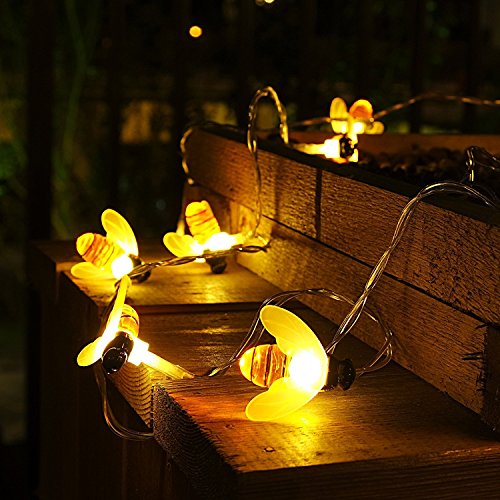 Goodia battery operated string lights, 40 led bee shape…