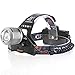 LED Headlamp, Ultra-Bright 2000 Lumens Rain proof Headlight 3 Modes Head Torch Spotlight Floodlight Flashlight with 2pcs Rechargeable 18650 Batteries for Camping Biking Working Hunting (Grey)