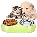 Luase Pet Dog Bowl Food Water Dish Feeder Stainless Steel Feeder Pet Dog Double Bowls(Medium, Green)