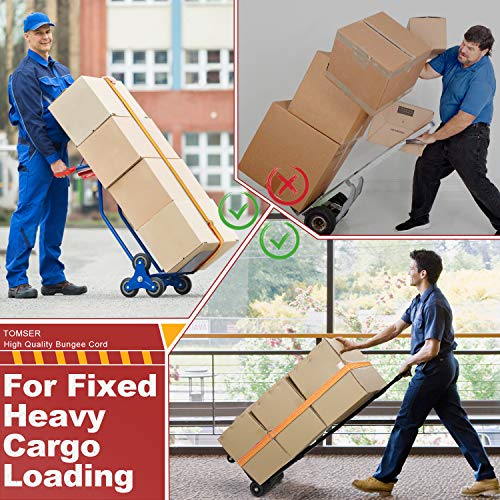Bungee Cord, 80" Flat Adjustable Bungee Cords 4 Pack Bungee Straps with Adjustable Length Metal Buckle & Hooks for Hand Carts, Heavy Duty Cargo, Luggage Rack, Camping, Gardening, Clothesline