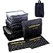 Itraveller 7 set Packing Cubes-3 travel Cubes 3 Bags 1 Shoe Bag (Navy point)
