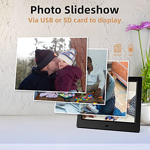 Digital Picture Frames 8 inch, VUCATIMES F8 Wall Mount Digital Photo