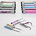 Mini Stylus 12Pcs Colorful Stylus Crystal Capacitive Mini Stylus Touch Jack Dust Cap Pen for iPhone Samsung Galaxy S6 Android Tablets Smartphones (12Pcs Mini Styluses Pens)