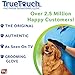True Touch Five Finger Deshedding Glove- Premium Version, Gentle Grooming Glove Great Cats & Dogs with Long or Short Fur- Includes 1 Authentic Right-Hand True Touch Glove & 1 Lint Roller, Blue, True Touch 1 Pack