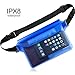 Venterior Waterproof Waist Pouch 2-Pack | Beach Accessories Fanny Pack for Swimming Snorkeling Sailing Kayaking Beach Pool Water Parks | Keep Your Phone Wallet Safe and Dry (Blue & White)