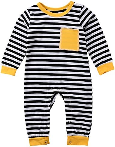 Baby Boy Girl Romper Hug Life Letter Print Jumpsuit Playsuit Outfits (12-18 Months, Striped)