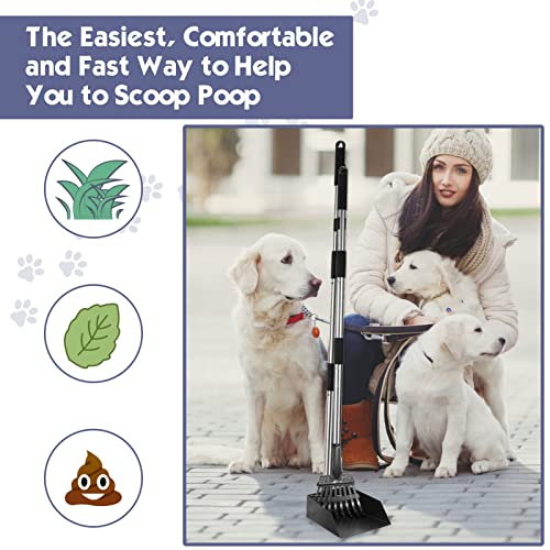 EXPAWLORER Upgraded Large Dog Pooper Scooper Pet Metal Poop Tray and