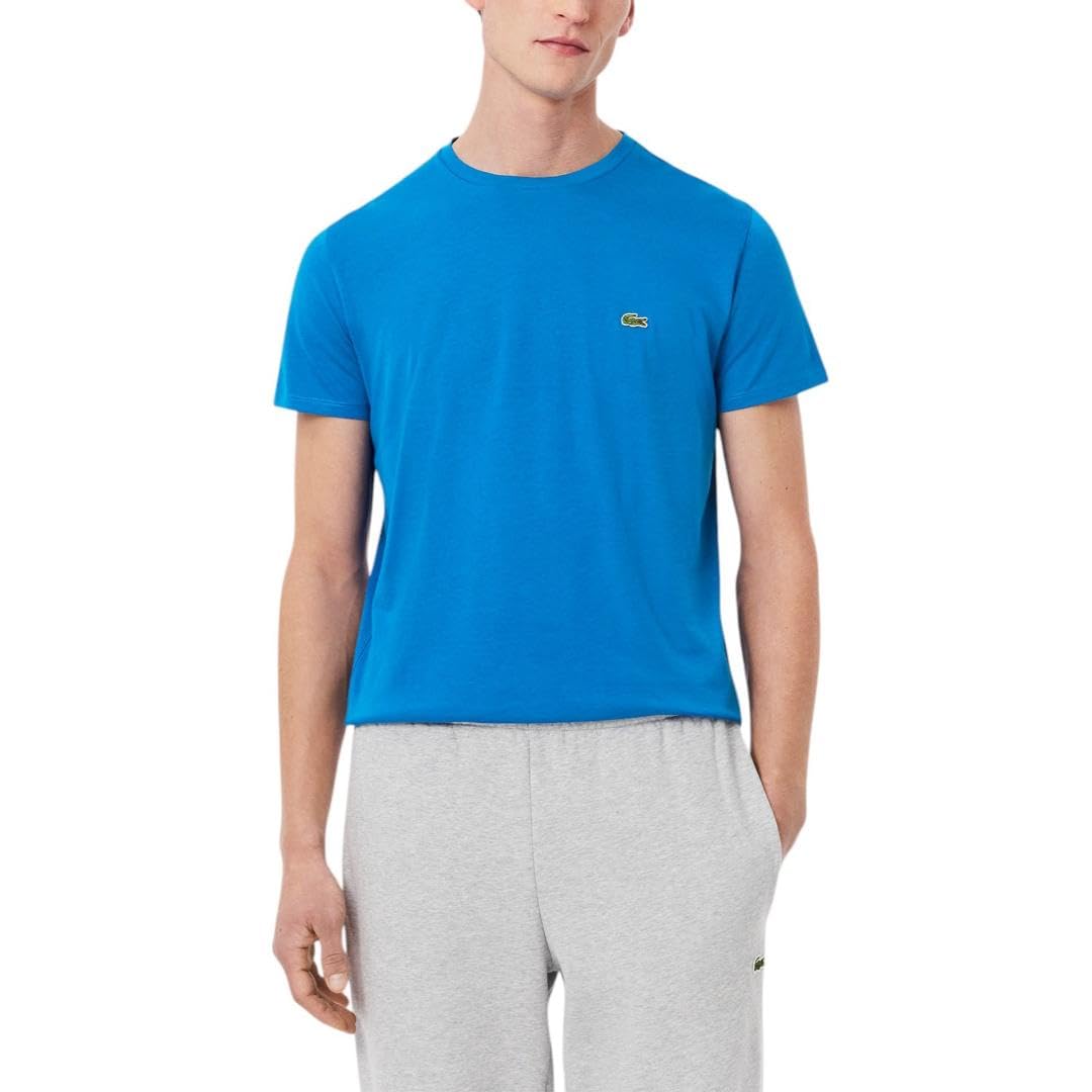 Lacoste Men’s Monochrome Cotton Pima Jersey Crew Neck T-Shirt, Gipsy Blue, Medium