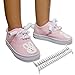 FOOTMATTERS No Tie Shoe Laces for Kids and Adults - Elastic Curly Shoelaces for Sneakers - Pink - 1 Pair