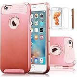 iPhone 6S Plus Case, EC™ Extra 2in1 Slim Case, Hybrid Dual Layer Shockproof Tough Plastic Silicone Hard Protective Case Cover for Apple iPhone 6 / 6S Plus (Rose Gold)