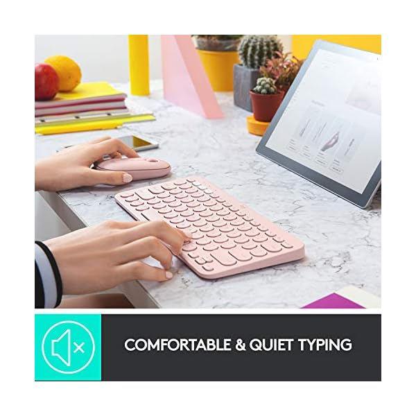 Logitech-K380-Multi-Device-Bluetooth-Wireless-Keyboard-with-Easy-Switch-for-up-to-3-Devices-Slim-2-Year-Battery--PC-Laptop-Windows-Mac-Chrome-OS-Android-iPad-OS-Apple-TV-Rose Logitech K380 Multi-Device Bluetooth Wireless Keyboard with Easy-Switch for up to 3 Devices, Slim, 2 Year Battery – PC…