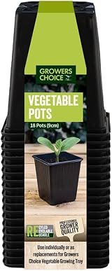 Bosmere Replacement Vegetable Pots 9cm Square Black Pack of 18 Seedling Trays view 1
