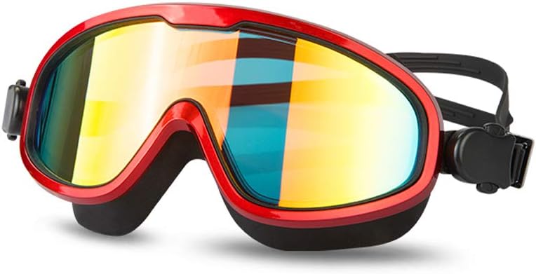 Premium Big Large Frame Swim Goggles, Swimming Goggles Anti Fog No Leaking with UV Protection and Clear Lens Wide-Vision for Men Women Adult Youth with Free Case,Nose Clip and Ear Plugs