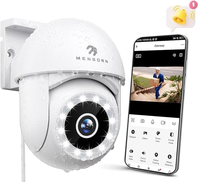 Überwachungskamera Aussen WiFi 6, WLAN Kamera Outdoor 2,5K mit 2,4/5GHz